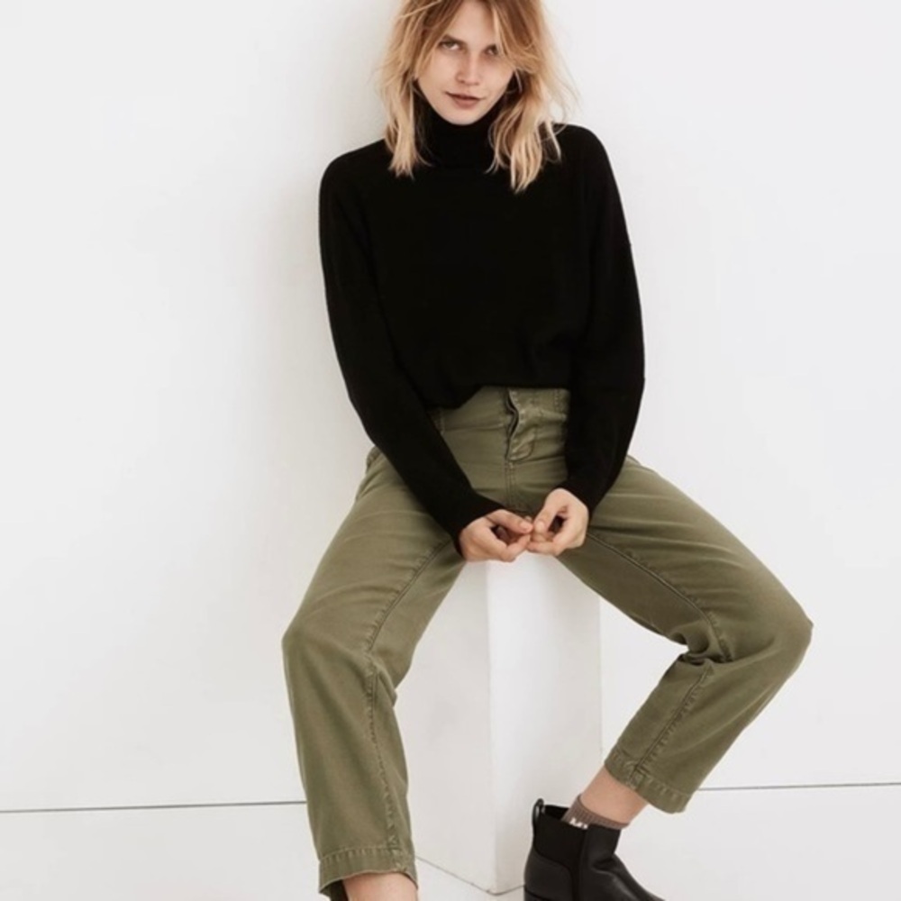New Madewell Brookhaven Turtleneck Sweater Black NB370